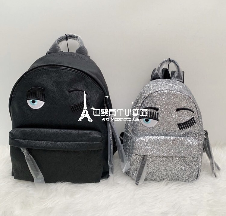 New Chiara Ferragni Winking Little Monster Embroidered Sequined Mini Cf Backpack