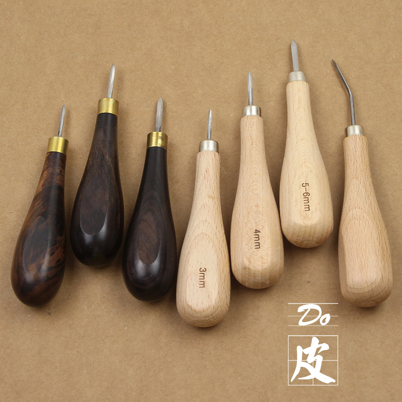 Rhombus beech diamond chopping cone sandalwood diamond drill leather reaming leather art diy handmade leather awl
