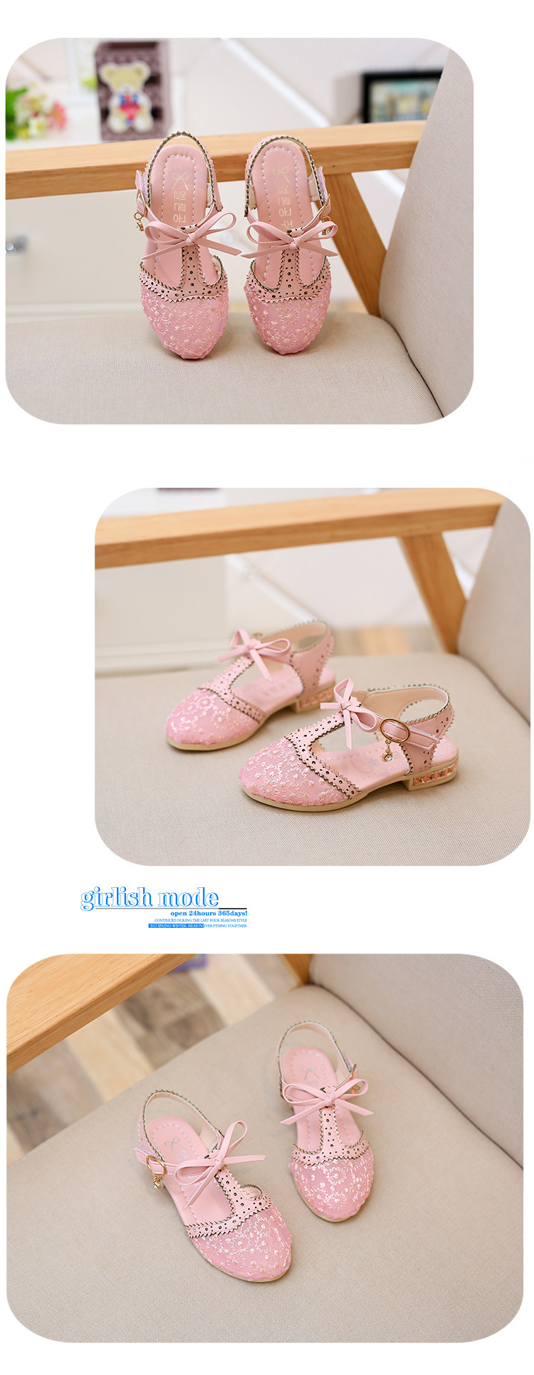 Pantoufles enfants en similicuir pour été - semelle tendon - Ref 1033801 Image 3