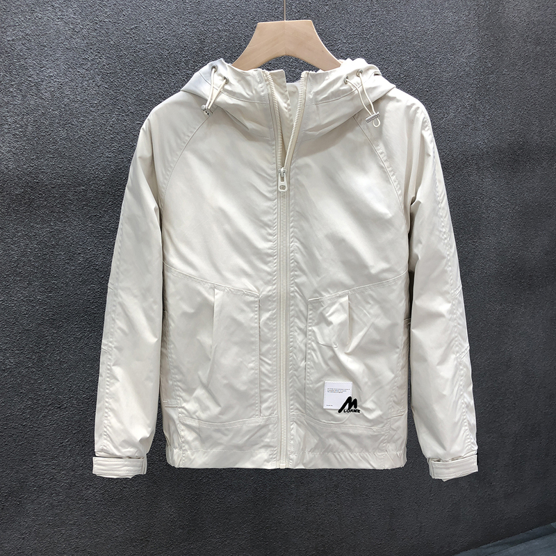 High-End Embroidered Jacket for Men, Trendy Brand, Autumn Popular Hooded Windbreaker, Versatile Casual Workwear Coat for Men