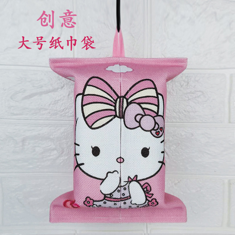 Hanging tissue bag Face towel Cotton soft large fabric powder room tissue box Car Nordic cartoon living room kitchen