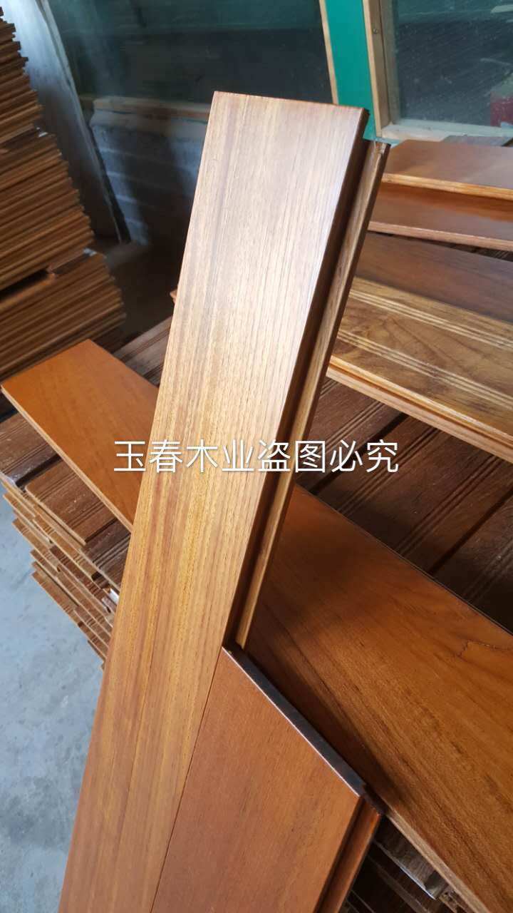 Authentic Myanmar teak tile city teak flat buckle lock log full solid wood UV wood wax oil floor factory direct sales