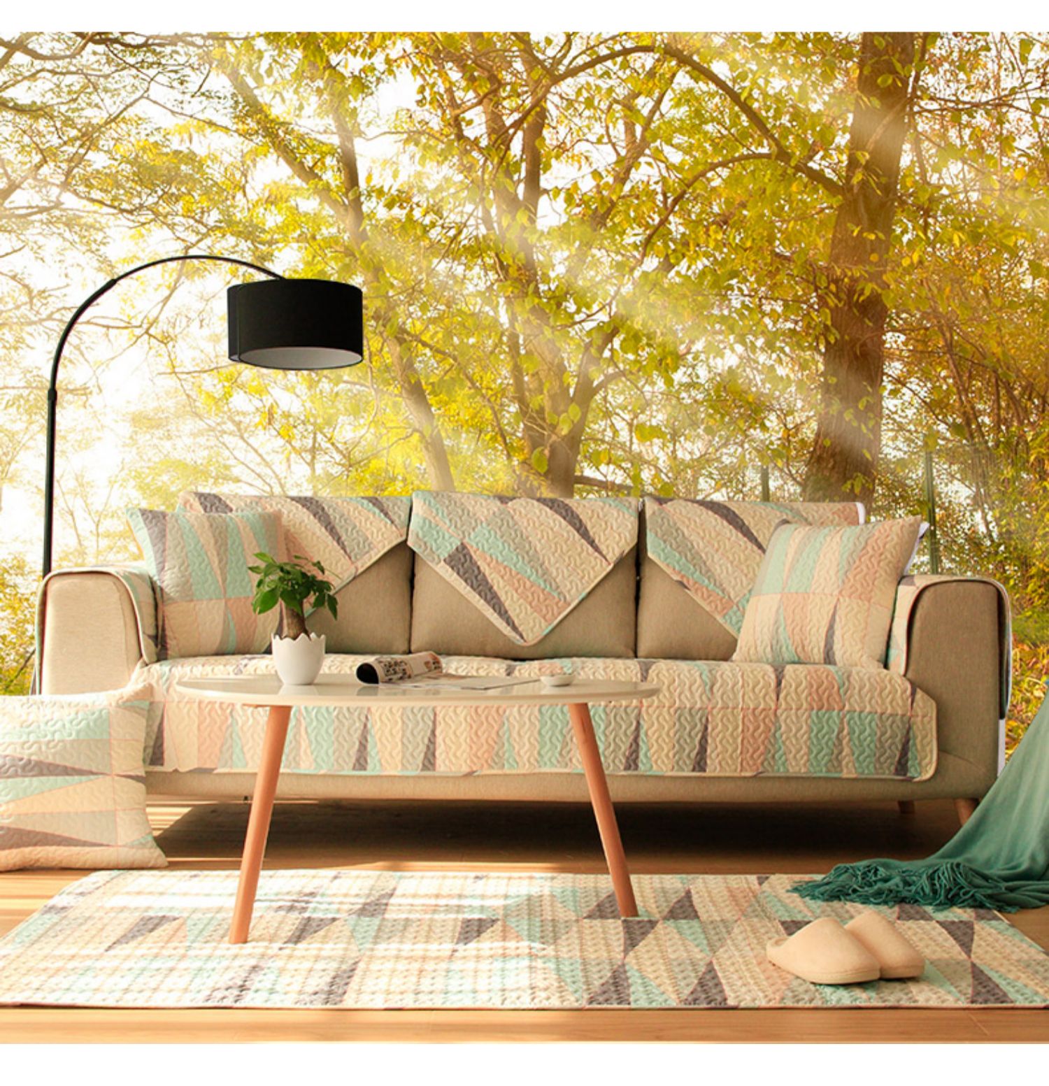 Bốn mùa sofa đệm vải cotton phổ quát đơn giản hiện đại phòng khách sofa đệm châu Âu chống trượt khăn bìa sofa - Ghế đệm / đệm Sofa đệm ghế gỗ phòng khách