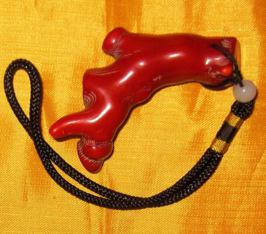 Imitation coral twigs pendant with a pendant