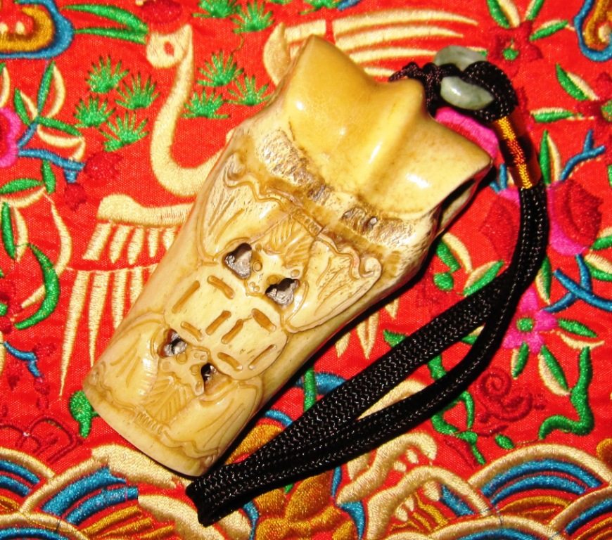 Camel bone hollow carving handle piece old piece can be used as cane handle