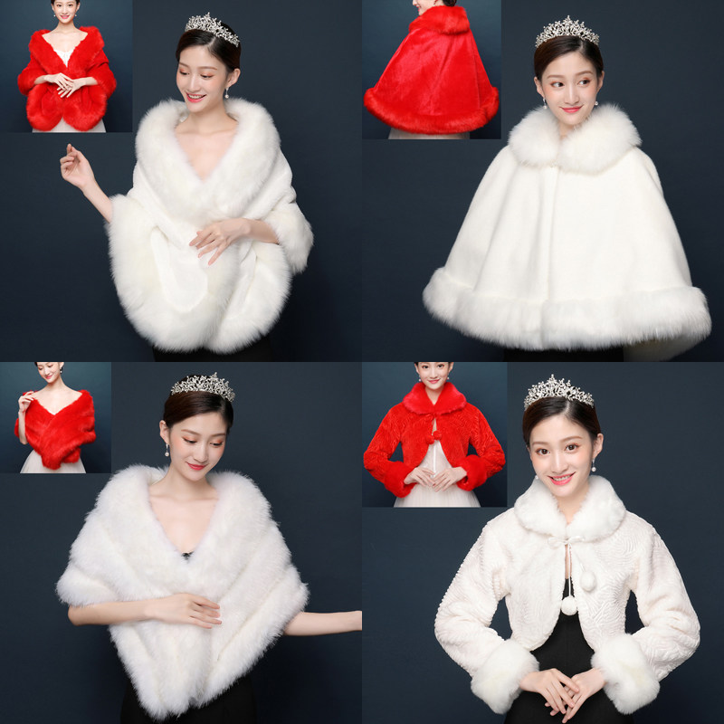 Foreign trade shawl Bride wedding wool shawl Wedding dress warm cape