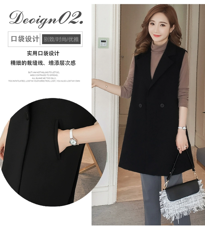 Fat MM mùa thu mới của phụ nữ Phiên bản Hàn Quốc của bộ vest vest nữ dài phần XL mùa xuân và áo khoác mùa thu mỏng Nhật Bản