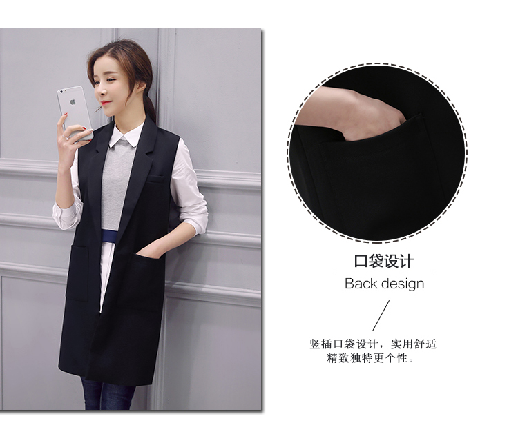 Áo mùa thu mới 2018 của phụ nữ phiên bản Hàn Quốc của bộ vest vest nữ dài phần cỡ lớn mùa xuân và áo khoác mùa thu là áo vest nữ mỏng áo sơ mi trắng nữ