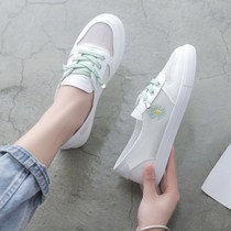 White shoes womens shoes 2021 new spring and summer versatile mesh breathable small daisy board shoes tide shoes lazy shoes tide