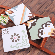 Simple tiles 300 bathroom kitchen personality flower piece living room parquet tile Nordic retro colored wall tiles