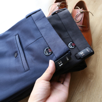 Autumn and winter upgrade double layer thick compound ~ windproof warm men solid color wild wild card business slim pants 4089