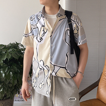 Disturbance and no tacky mulberry silk blend fabric Summer mens fashion trends casual short sleeve shirt lining 5808