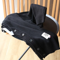 Handsome full vintage twist weave autumn men fashion trend loose black vneck cardigan 4018