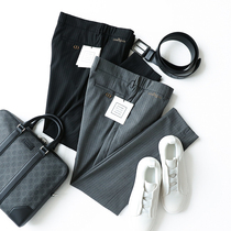 90% pants for the heart water object MENS FASHION LIGHT THIN ELASTIC STRIPED CASUAL PANTS SMALL WESTERN PANTS TIDE 5872