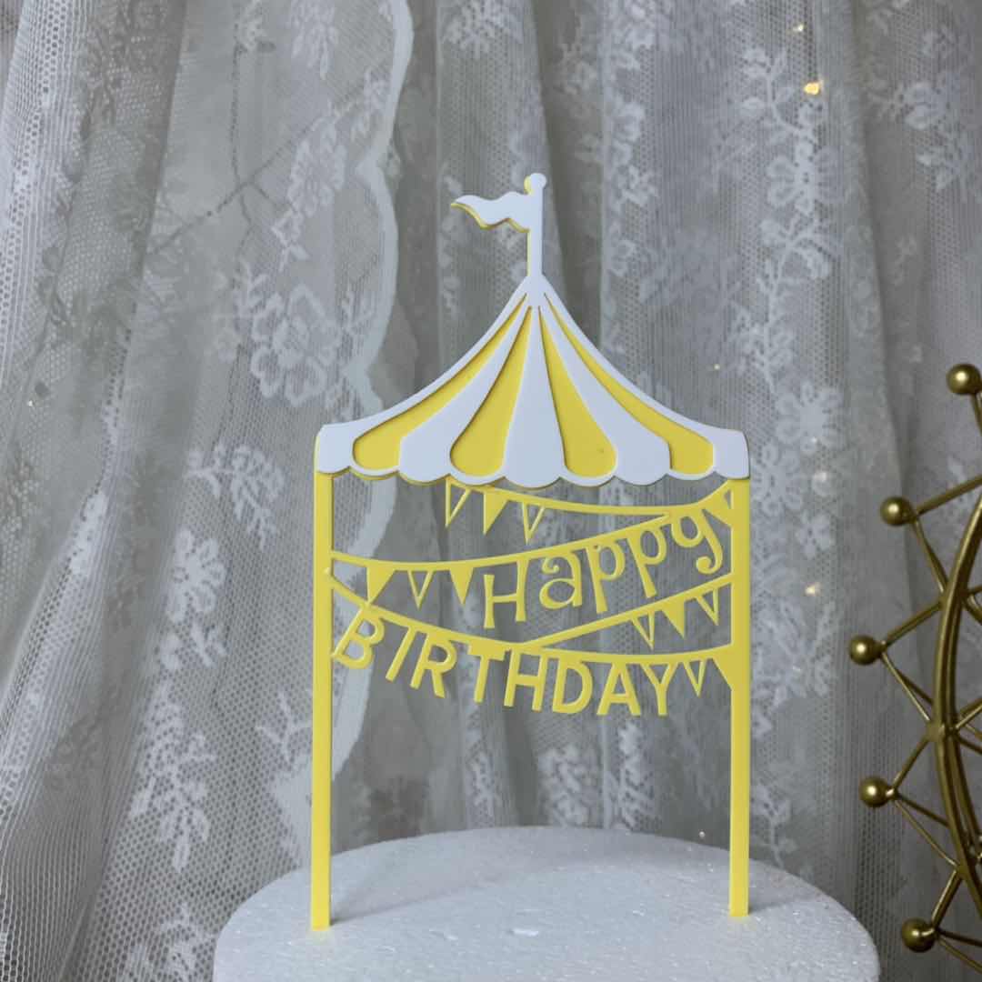 Cake baking decoration rotating Trojans acrylic inserted cards for children to be inserted in children's cakes