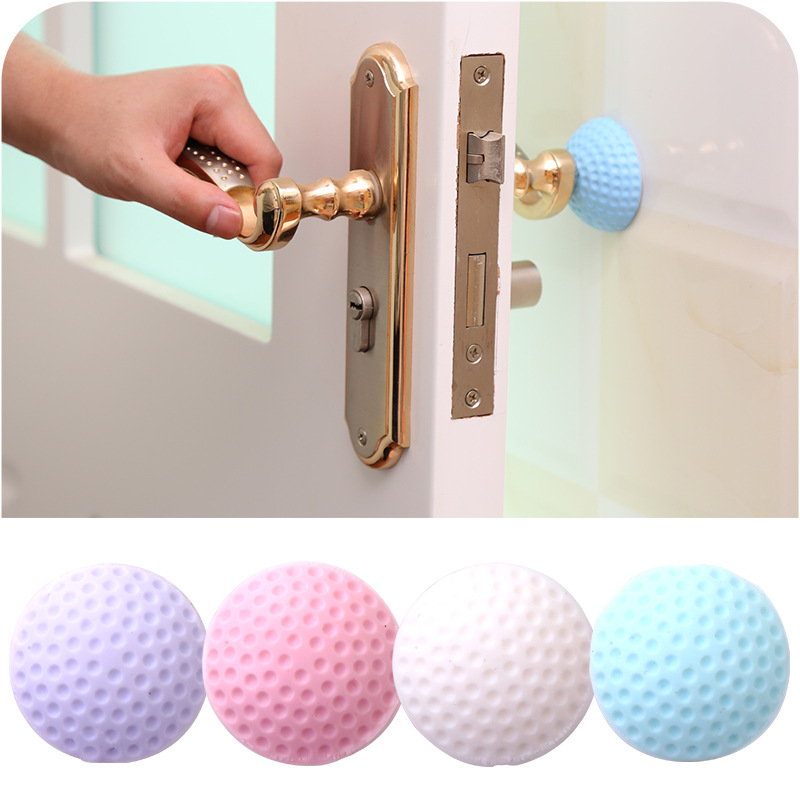 Silicone door rear wall anti-crash cushion safety door top self-adhesive door handle muted anti-crash silicone grain door lock anti-touch cushion
