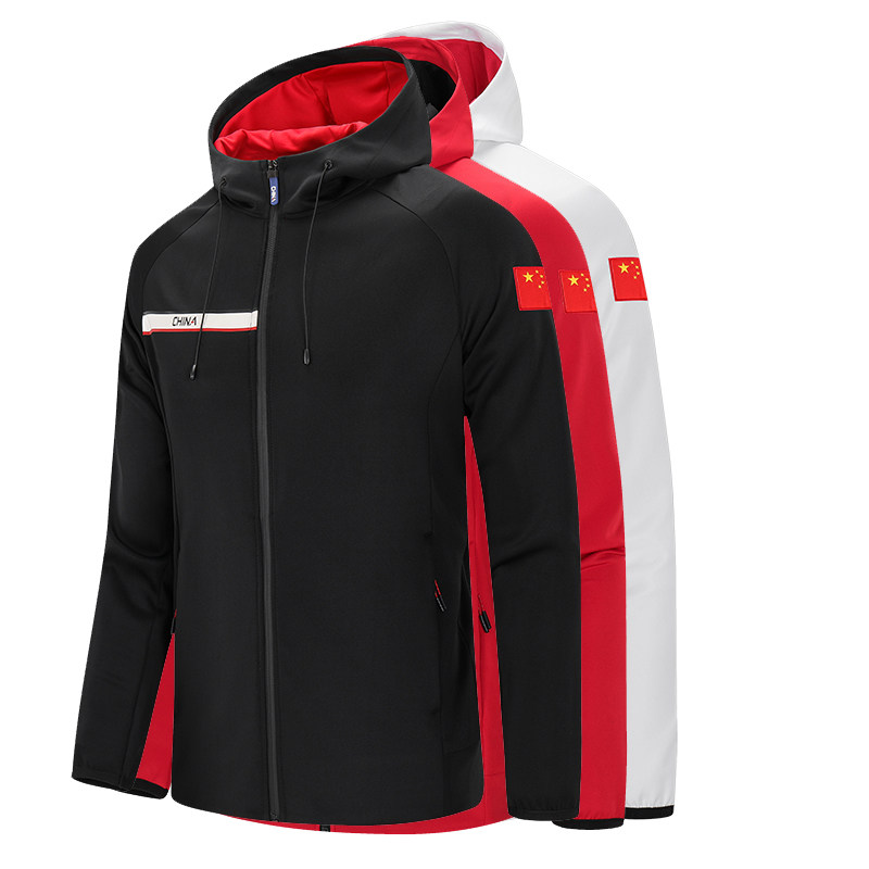 Chinese team jacket Even cap athlete with national flag class dress Sports raw training coach Eggke Running Necroe