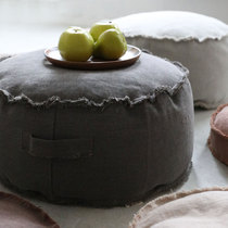 Yicai washable wabi-sabi model room linen round bay window cushion pouf bean bag coffee table footrest