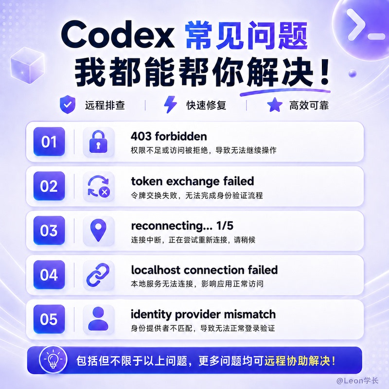Codex Remote Assistance Solves the Problem of Token Exchange Failed/403 Error Codex Remote Assistance Solves the Problem of Token Exchange Failed/403 Error
