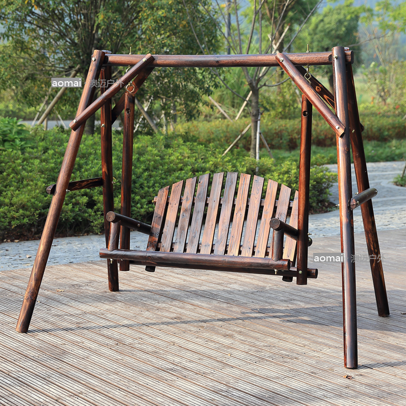 Carbonized chống ăn mòn gỗ vườn rocking chair ban công rắn ghế xích đu gỗ trong nhà ghế gỗ đồ gỗ ngoài trời ghế công viên