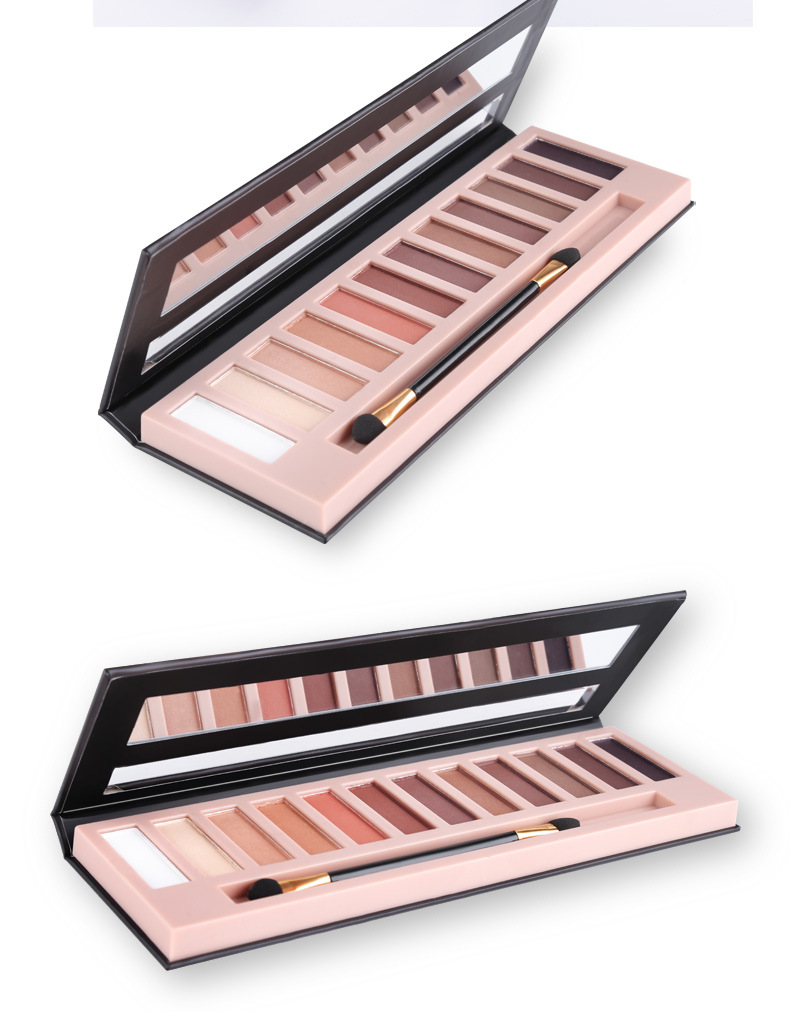 NEKED12 màu phấn mắt màu đất matt pearlescent phấn mắt màu nude trang điểm hun khói đào với cọ - Bóng mắt bảng mắt muge leen