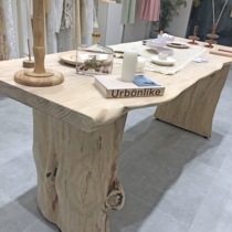 Creative solid wood table living room long wooden table tea room creative wooden table clothing store accessories shoes and bags simple display table