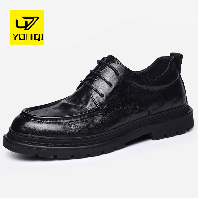 U7 brand men's shoes 2022 new trend men's first layer cowhide business dress leather soft bottom casual men's leather shoes