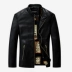 Đặc biệt hàng ngày nam Hained leather 2017 thời trang Cổ áo mỏng áo khoác da nam trẻ trung áo khoác nam