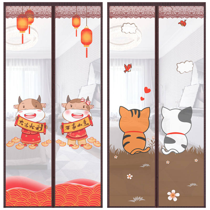 Magic patch mosquito curtains summer household encryption yarn to adhere to magnetic self-absorbing magnet partition