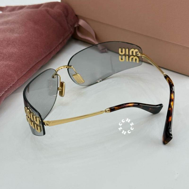 Miumiu New Curved Frameless Metal Sunglasses Smua51 Same Style as Baby Miumiu New Curved Frameless Metal Sunglasses Smua51 Same Style as Baby