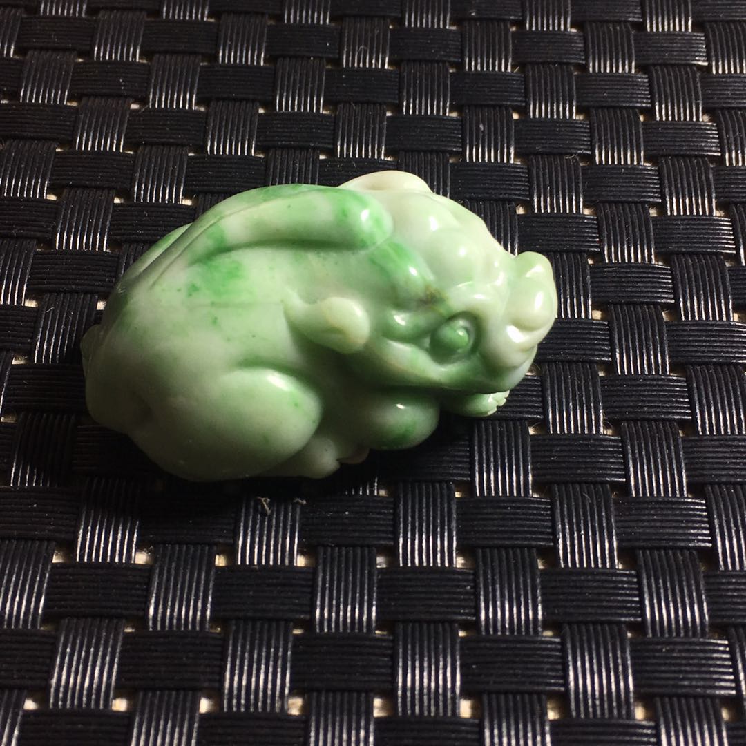 Unique Jade Leopard Natural Solo Mountain Jade Green Sky Blue Handlebar Pendant Source Country Of Origin Factory Welfare New