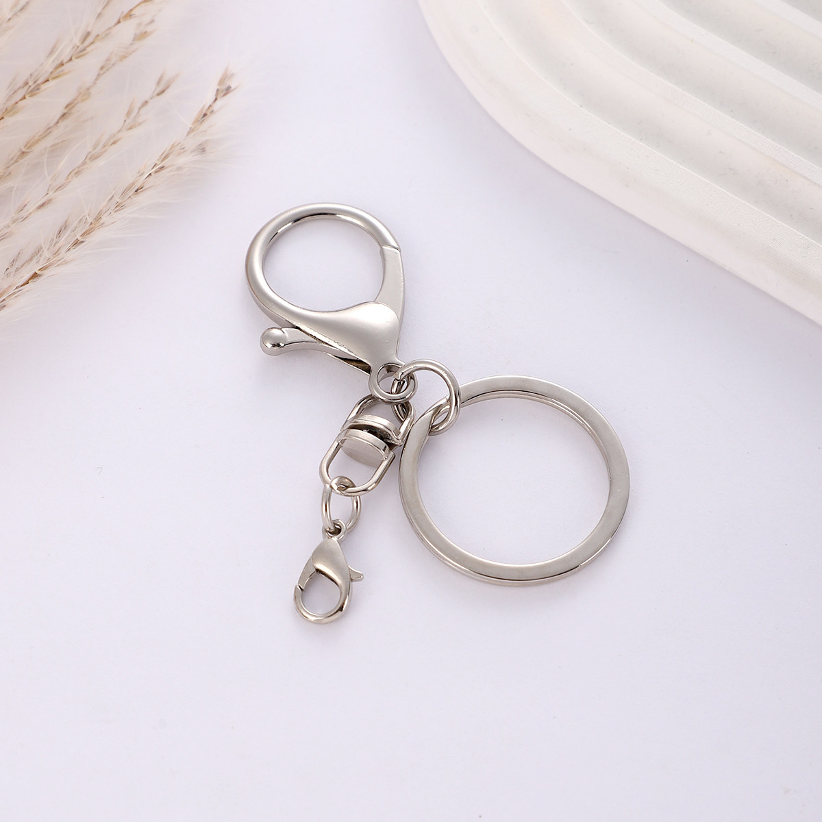 DIY Doll Toy Hook Electroplated Lobster Clasp Double-Opening Bag Hardware Accessories Hook Buckle Metal Keychain