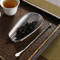 Copper-zinc alloy tea spoon Japanese imitation bamboo weaving tea lotus tea tea set kung fu tea set kung fu tea ceremony accessories