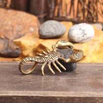 Pure copper copper scorpion small ornaments solid brass five venom small scorpion copper small copper piece pendant keychain