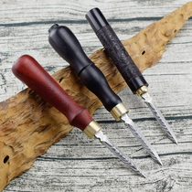 Carved ebony Puer tea knife Damascus pattern steel black tea tea needle special Kung Fu tea path spare parts