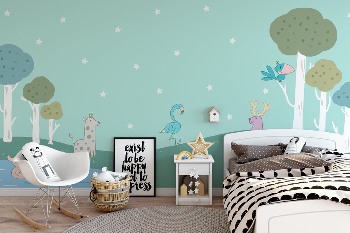 儿童墙纸动物装饰图案设计素材 Wallpaper Animal Decorative for Kids设计素材模板