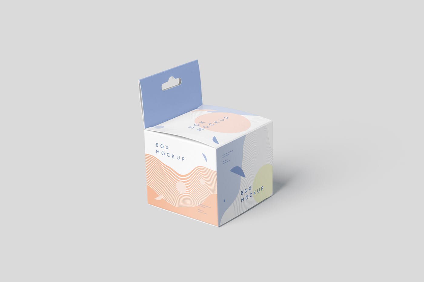 挂耳式迷你方形包装盒样机模板 Box Mockup Set – Mini Square with Hanger设计素材模板