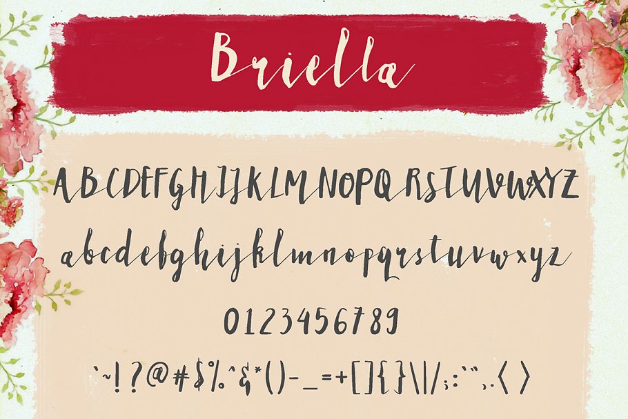 粗犷手绘字体 Briella sc<x>ript设计素材模板