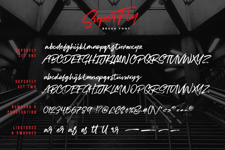 狂草手绘英文字体 SuperFly Brush Font设计素材模板