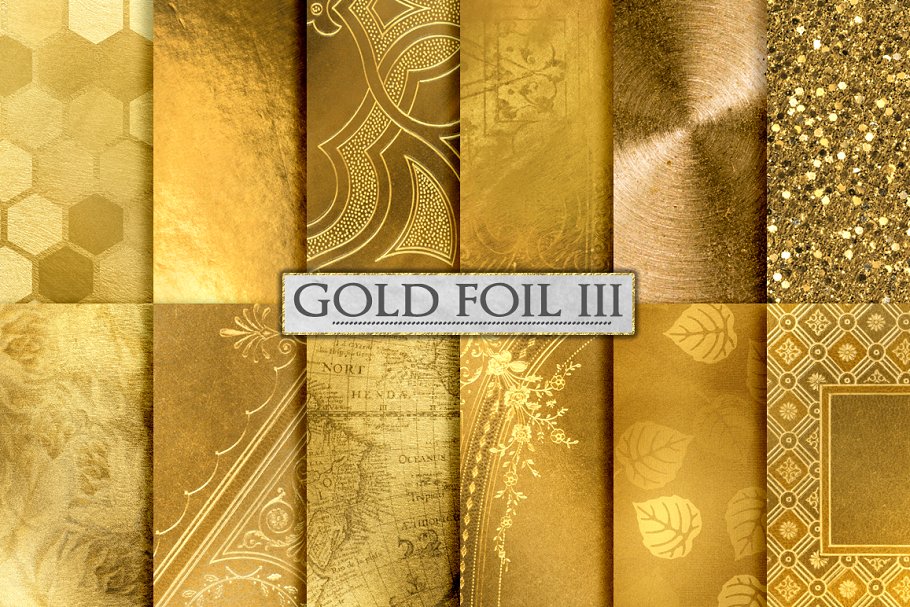 金色背景纹理素材 Gold Foil Textures Gold Backgrounds设计素材模板