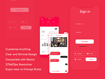  APP UI 红色高端的 健身社交 KITapp设计 iOS Ui sketch [Sketch] 