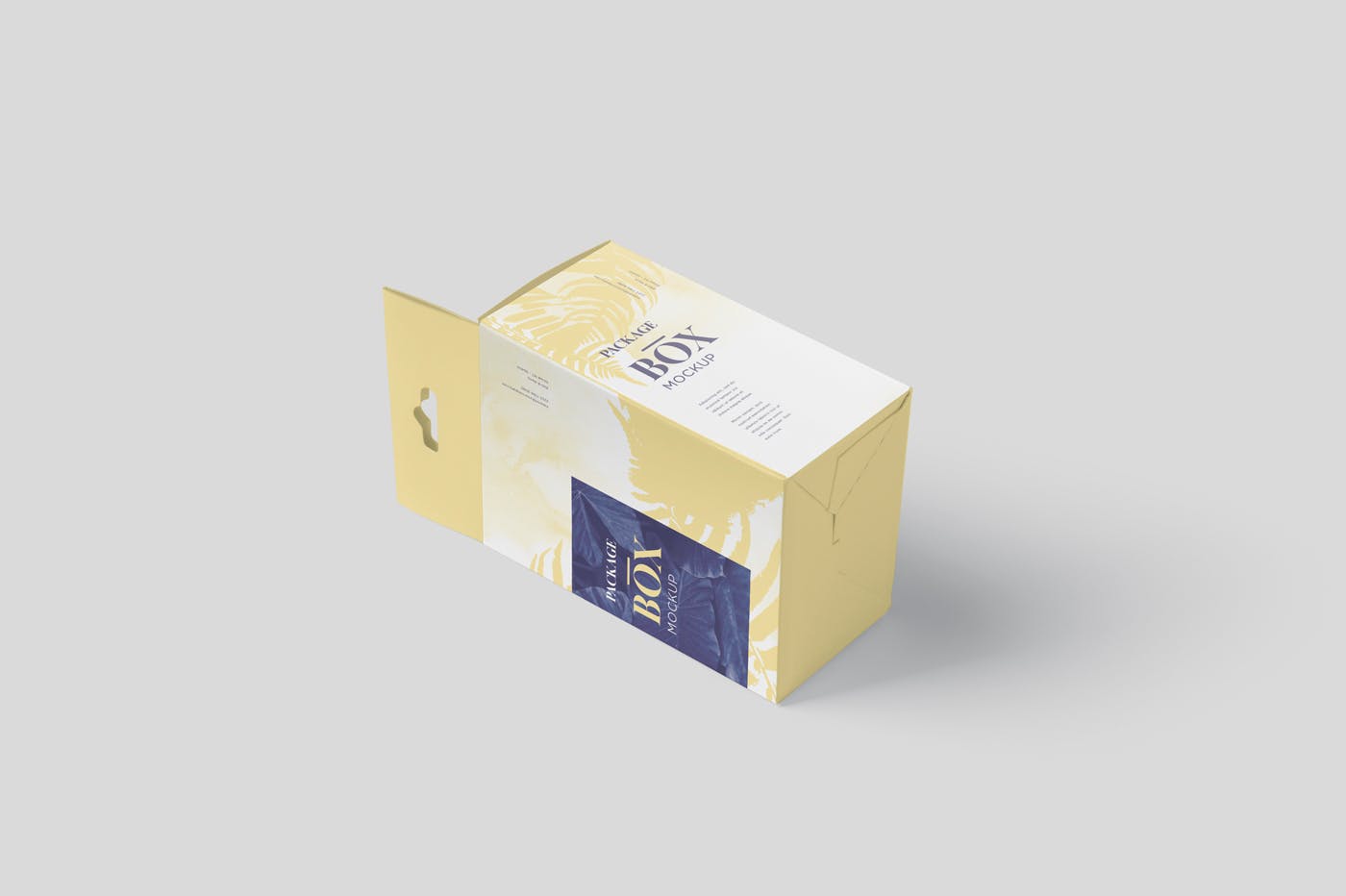 挂耳式扁平矩形包装盒样机模板 Package Box Mockup Set – Slim Square with Hanger设计素材模板