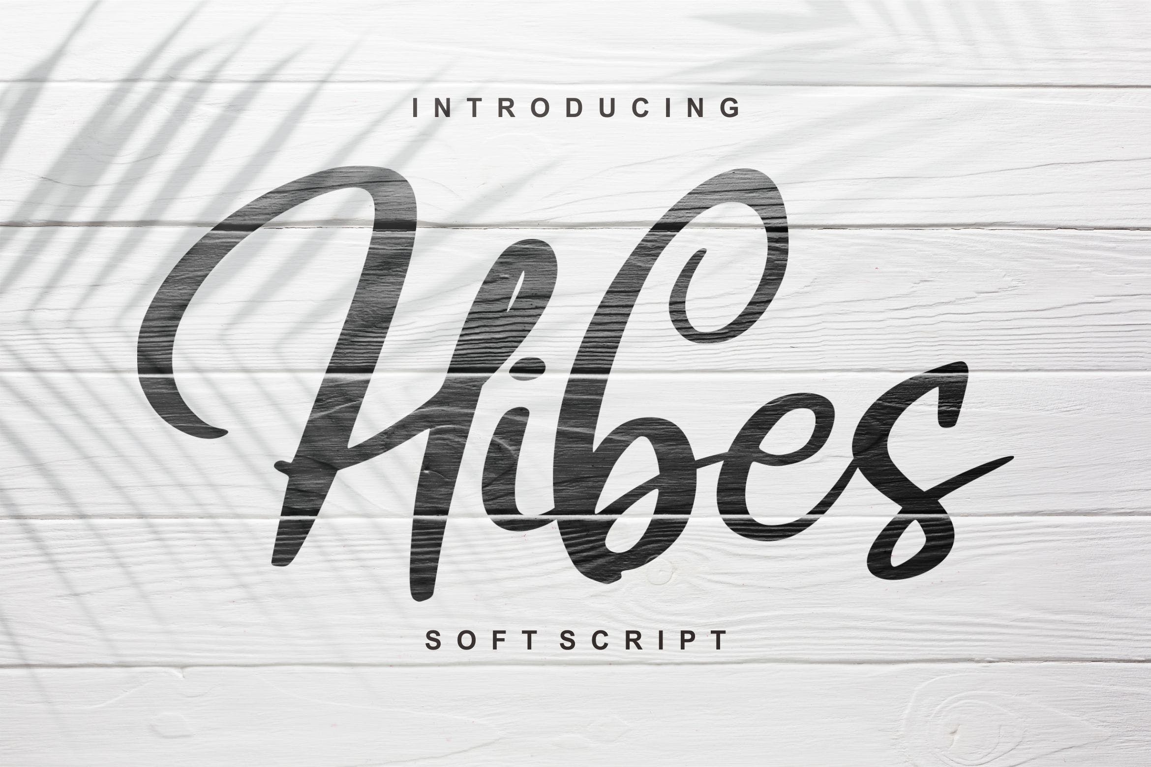 软笔刷书法风格英文手写字体 Hibes | Soft Script Font设计素材模板