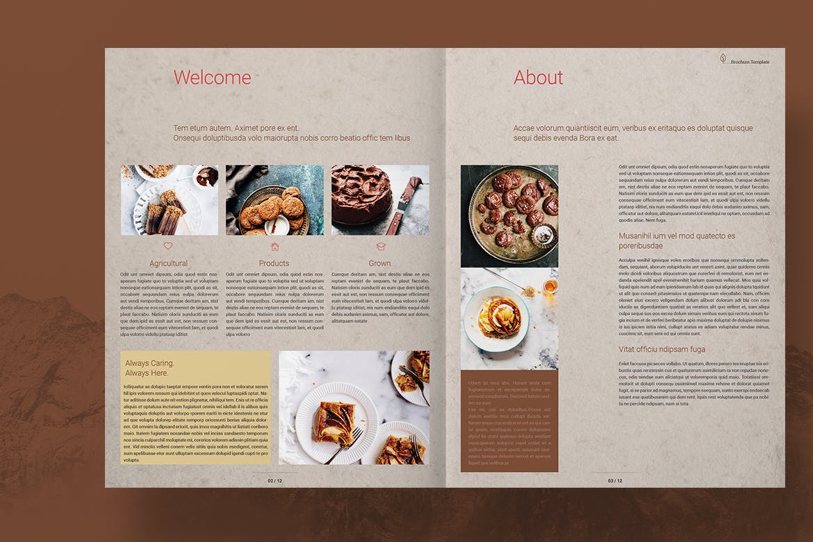 有机食品宣传册画册排版模板下载（indd）设计素材模板