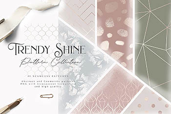 抽象时尚几何线条纹理合集 Trendy Shine Pattern Collection Pro