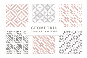 背景纹理设计元素几何无缝 18 Geometric Seamless Patterns v.2