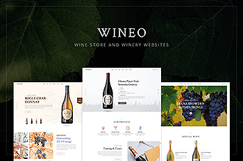 葡萄酒/洋酒酒类网上商城设计PSD模板 Wineo – Wine Store PSD Template