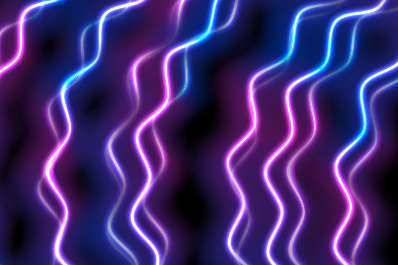 蓝紫色霓虹波高清抽象背景图片素材 Blue purple neon waves abstract background设计素材模板