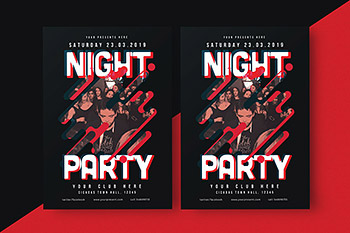 party海报宣传单DM设计时尚高端抖音撞色设计风格的夜店派对模板