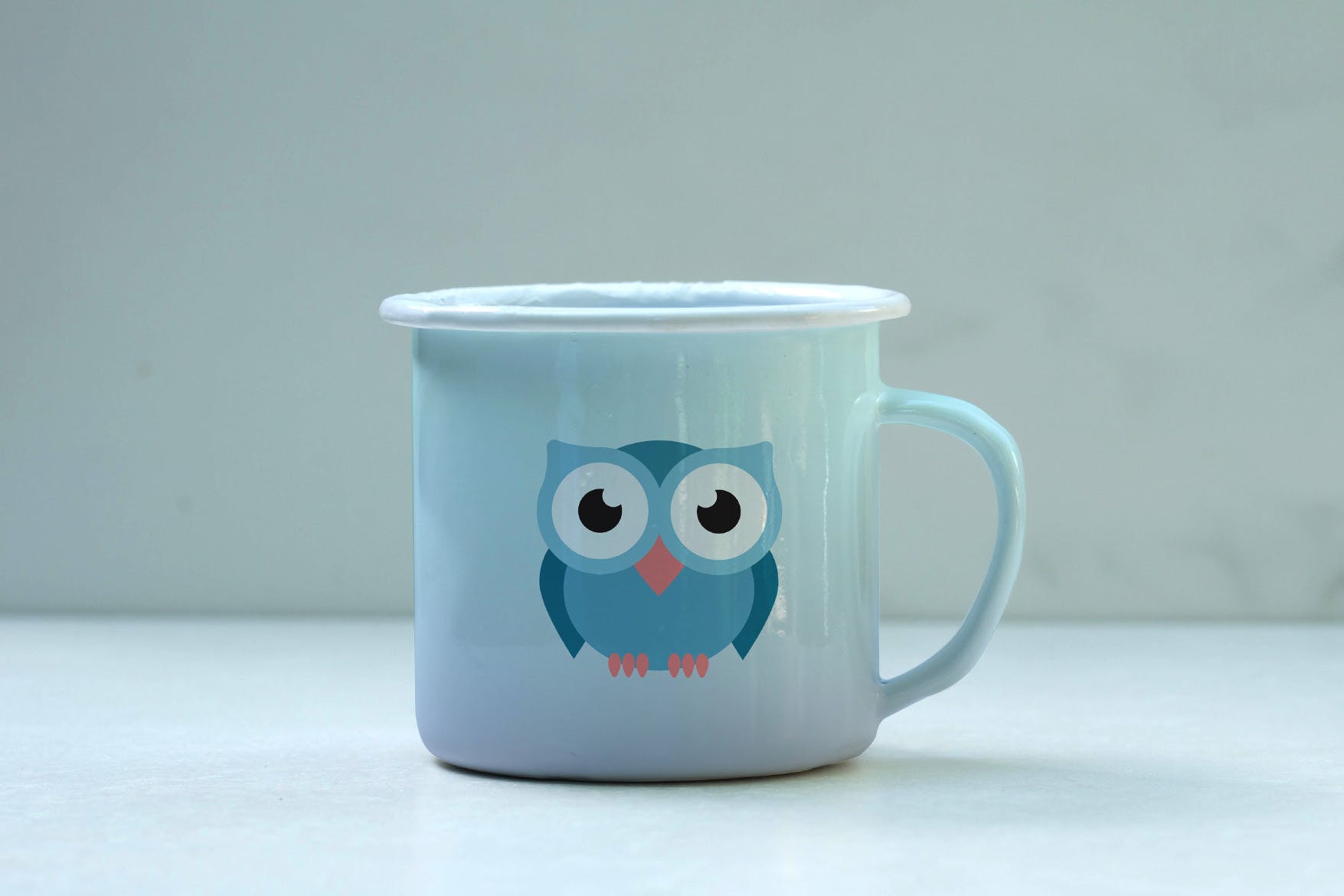 搪瓷杯印花设计效果图样机 Enamel Mug Mockup设计素材模板